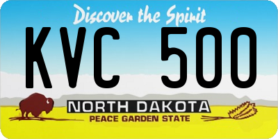 ND license plate KVC500