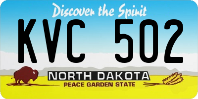 ND license plate KVC502