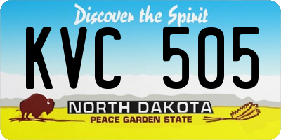 ND license plate KVC505