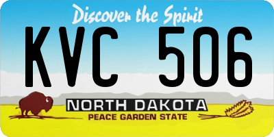 ND license plate KVC506