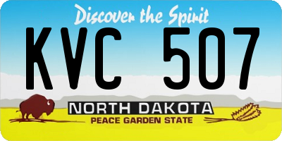ND license plate KVC507