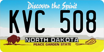 ND license plate KVC508