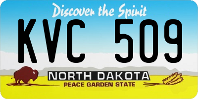 ND license plate KVC509