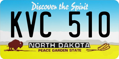 ND license plate KVC510