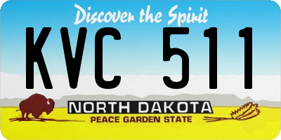 ND license plate KVC511