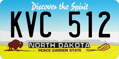 ND license plate KVC512