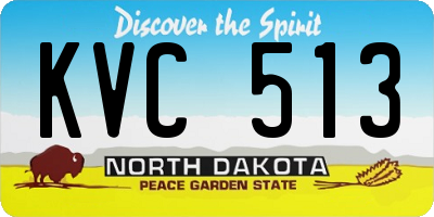 ND license plate KVC513