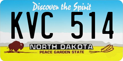 ND license plate KVC514