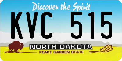 ND license plate KVC515