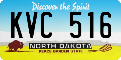 ND license plate KVC516