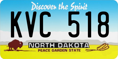 ND license plate KVC518