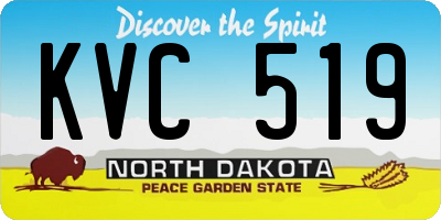 ND license plate KVC519