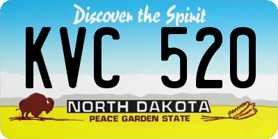 ND license plate KVC520