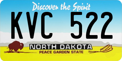 ND license plate KVC522