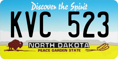 ND license plate KVC523
