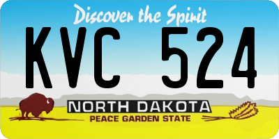 ND license plate KVC524