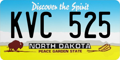 ND license plate KVC525