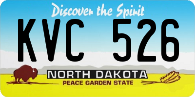 ND license plate KVC526