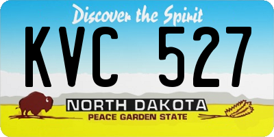ND license plate KVC527