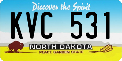 ND license plate KVC531