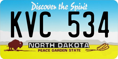 ND license plate KVC534