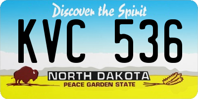 ND license plate KVC536