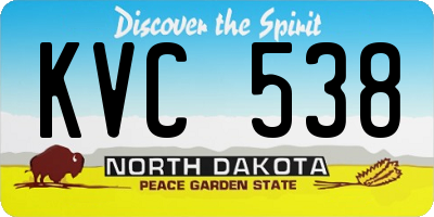 ND license plate KVC538