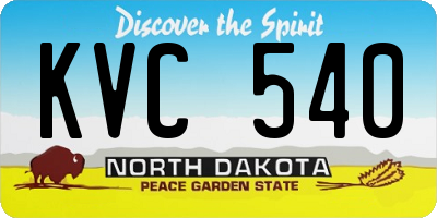 ND license plate KVC540
