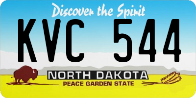 ND license plate KVC544