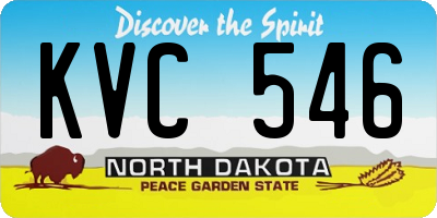 ND license plate KVC546