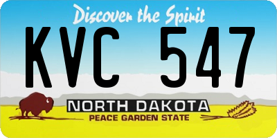 ND license plate KVC547