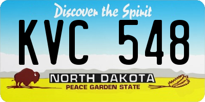 ND license plate KVC548