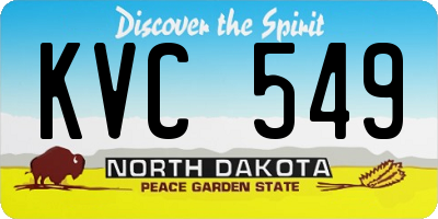 ND license plate KVC549