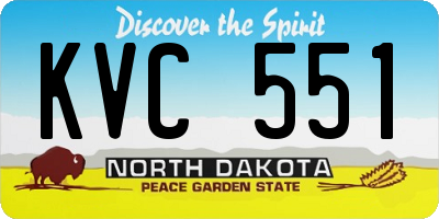 ND license plate KVC551