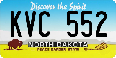 ND license plate KVC552