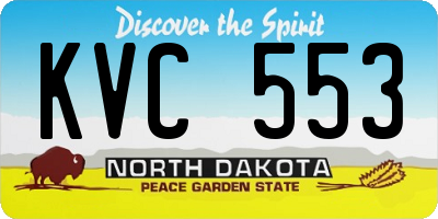 ND license plate KVC553