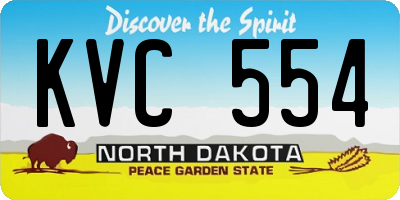 ND license plate KVC554
