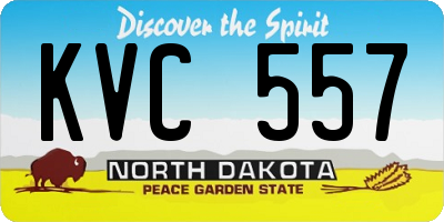 ND license plate KVC557