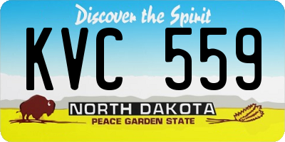 ND license plate KVC559
