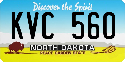 ND license plate KVC560