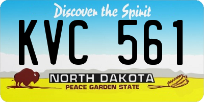 ND license plate KVC561
