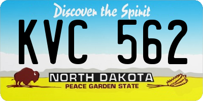 ND license plate KVC562
