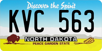 ND license plate KVC563