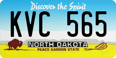ND license plate KVC565