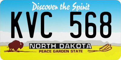 ND license plate KVC568