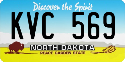 ND license plate KVC569