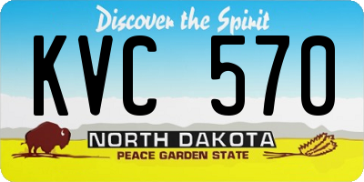ND license plate KVC570