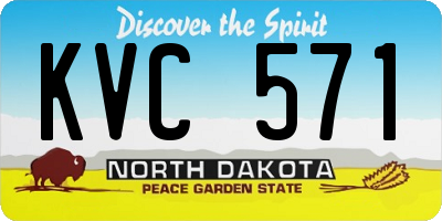 ND license plate KVC571