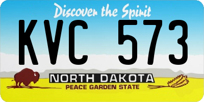 ND license plate KVC573
