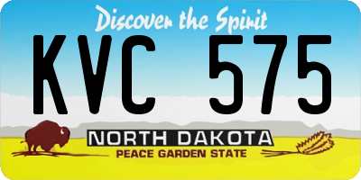 ND license plate KVC575